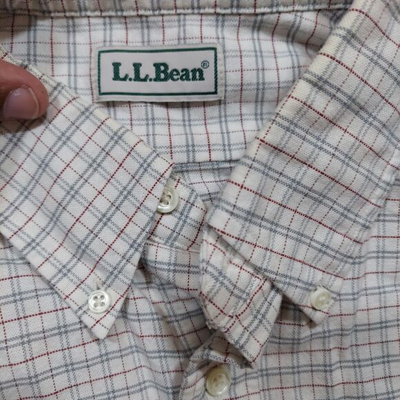 Vintage LL Bean Shirt Men's XL 17-35 Check Long Sleeve Cotton Made in USA - Picture 2 of 6